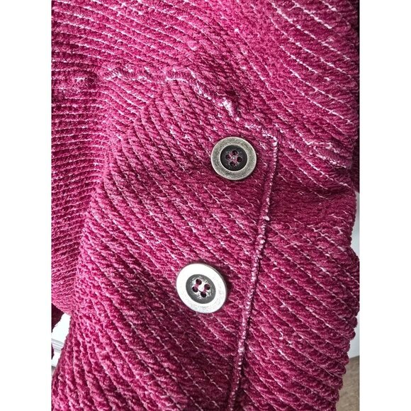 Soft Surroundings Sweater PL Red Cowl Neck Textured Knit Buttons Lagenlook Boho - Picture 9 of 13